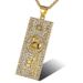 Hip Hop Jewelry Titanium Steel Gold Plated Diamond Inlaid Dollar Pendant Necklace_ipsvogv.com