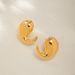 Brass Gold-Plated Frech Smooth Comma INS Iteret Celebrity Blogger Same Style Fashio Versatile Hoop Earrigs For_ipsvogv.com