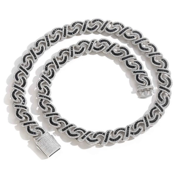 Men’s Jewelry Set Fashion Hip Hop 12mm 8 Character Infinity Cuban Necklace Black Ladder Square Zircon Necklace Rap Men's Trendy Jewelry_ipsvogv.com