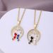 Original Design Pet Cat Pendant Necklace Fashion Personality Chain Couple's Best Friend Oil Dropping Zircon Jewelry_ipsvogv.com