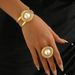 Pearl & Geometric Ring Set For Women - Elegant Stackable Bracelet With Index Finger Ring, Boho Chic Jewelry Set_ipsvogv.com