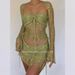 Women's Clothing fashion slim sexy long sleeved woolen short skirt exposed navel T shirt split short four piece set_ipsvogv.com