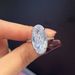 Cao Shi Silver Simple Goose Egg Shaped Zircon Women's Ring Luxury Wedding Bridal Handmade_ipsvogv.com
