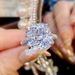 Ice J281 Purple Flower Sparkling Inlaid Lithium Carbon Zircon Open Princess Style High Fashion Women's Ring_ipsvogv.com