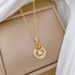 Circular 【 】 Clover Light Luxury Charm Gorgeous Full Diamond Necklace Women's Versatile Clavicle Chain Titanium Steel 【 】_ipsvogv.com