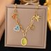 Hot Selling Round Bead Agate Geometric Element Pendant With Niche Design, Gold-plated Heart Bracelet For Women_ipsvogv.com
