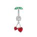 Women's Jewelry Stainless Steel Zircon Belly Button Ring Crown Cherry Butterfly Zircon Micro Inlaid Belly Button Ring Belly Button Nail_ipsvogv.com