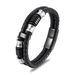 Men's Jewelry Black Leather Stainless Steel Bracelet Simple Leather Bracelet_ipsvogv.com