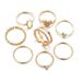 Bohemian Gold Simple Love Star Geometry Fried Dough Twists Ring 8-piece Set_ipsvogv.com