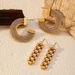 Women’s Jewelry Set Fashion Hot Selling Woven Mesh Wide C Shaped Earrings Stainless Steel Gold Plated Personalized Earrings_ipsvogv.com