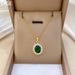 Steel 【 Titanium 】 Egg Shaped Green Light Luxury Temperament Gorgeous Full Diamond Necklace Women's Versatile Collarbone 【 】_ipsvogv.com