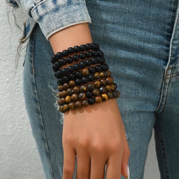 2024 New Fashion OL Women's Handstring Personalized Natural Stone Weaving Design Beaded Bracelet Versatile Handpiece_ipsvogv.com
