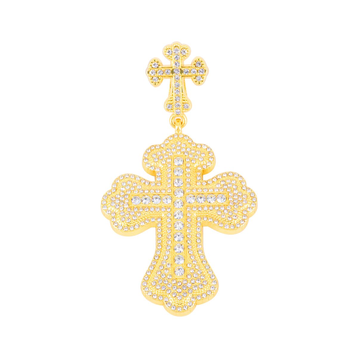 Unisex Hot Selling Diamond Cross Pendant Hiphop Punk Street Cool Hip Hop Style Pendant Street Dance Accessories_ipsvogv.com