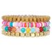 Bohemian Style Wooden Bead Bracelet Holiday Style Fashion Rainbow Color Soft Clay Bracelet DIY Beaded Bracelet Jewelry Female_ipsvogv.com
