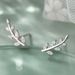 Cao Shi, Japanese and Korean Style, Leaf Earrings, Women's Trend, Forest Style, Diamonds, Small Earrings, Versatile Student Earrings_ipsvogv.com
