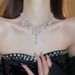 【 9233 People's Collection 】 Super Sparkling Water Drop Zircon Pearl Tassel Necklace Women's Light Luxury Premium_ipsvogv.com