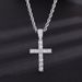 Hip Hop Cross Pendant Micro Set Zircon Necklace Trendy Men's Jewelry Bling_ipsvogv.com
