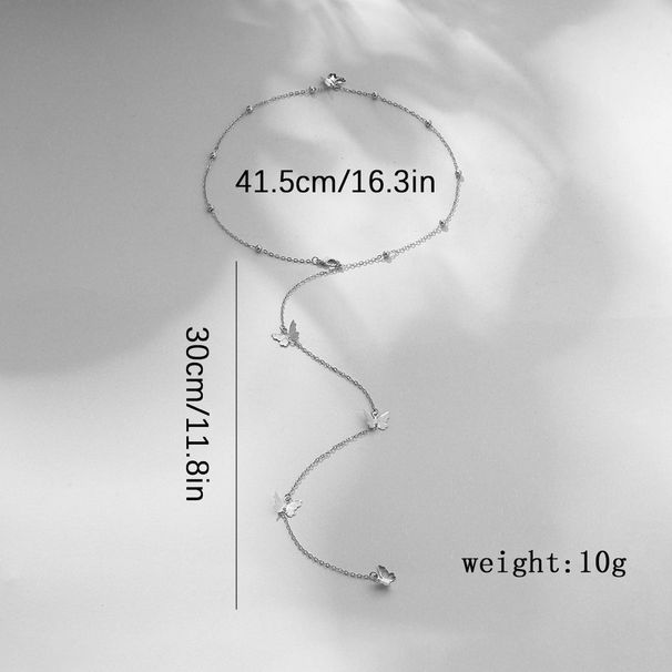 Hot Selling New Ins Style Personality Temperament Double Layer Butterfly Necklace Pendant Multi Layer Necklace_ipsvogv.com
