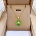 】 Green 【 Lucky Grass Light Luxury Charm Gorgeous Full Diamond Necklace Women's Versatile Clavicle Chain Titanium Steel 【 】_ipsvogv.com
