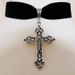 Velvet Ribbon Faith Blessing Lucky Peace Cross Necklace Jewelry_ipsvogv.com