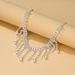 Hot Selling Rhinestone Tassel For Women's Summer Beach Minimalist Double-layer Water Droplet Shaped Pendant Anklet_ipsvogv.com