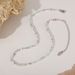 New Dopamine Shattered Silver Bead Necklace, Niche Trend, Colorful Natural Stone, Stainless Steel Collarbone, Neck_ipsvogv.com