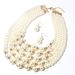 Necklace pearl beaded fashion exaggerated women's short multi-layer necklace 3110_ipsvogv.com