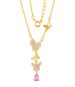 Light luxury micro diamond butterfly jewelry set pendant necklace and earrings female S925 sterling silver_ipsvogv.com