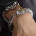 S Silver Handmade Woven Bracelet For Men High-end Niche Design Sense Personality Medusa Rattlesnake Hip-hop Dominant_ipsvogv.com