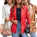 Women's Clothing Street Style Pure Color Casual Fashion Three color Leather Jacket _ipsvogv.com