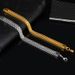Stainless Steel Fashion Hip-Hop Double Row Front And Back Chain Men's Personality Punk Braided Bracelet Jewelry_ipsvogv.com