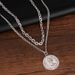 Queen's Head, Necklace, Pendant, Female Silver Plated Round Sign, Korean Version, Personalized, Trendy, Simple, Student_ipsvogv.com