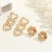 Statement Exaggerated Minimalist Style Gold Long Heart Earrings Niche Design Sense Flower Studs_ipsvogv.com