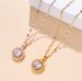 Korean Version Of Fashionable Gold Round Diamond Pendant Necklace With Zirconia Necklace, Titanium Steel Jewelry,_ipsvogv.com
