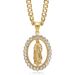 New Hip-Hop Accessories Titanium Steel Gold-Plated Diamond-Studded Virgin Mary Pendant Necklace_ipsvogv.com