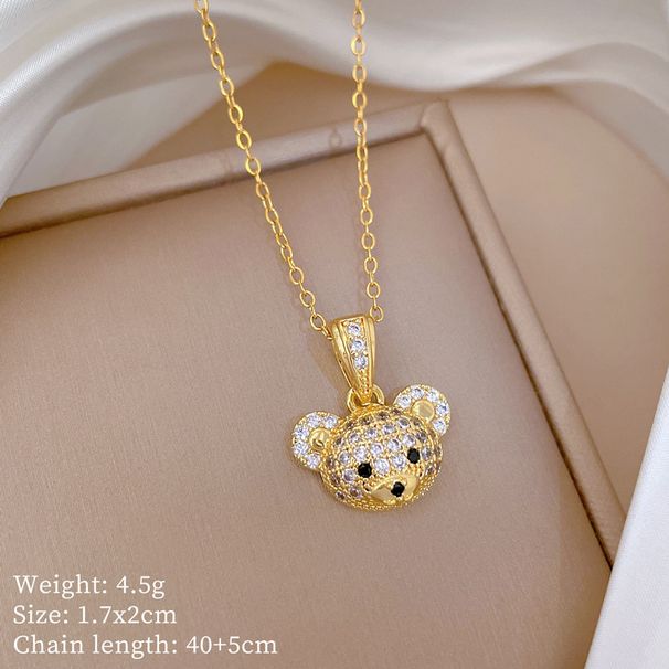 】 Animal 【 Bear Set Light Luxury Necklace Female Internet Celebrity Versatile Clavicle Titanium Steel Chain 【 】_ipsvogv.com