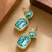 Fashionable Sparkling Glass Crystal Pendant For Female Niche, Simple, Exquisite, And High-end Silver Needle Earrings_ipsvogv.com