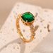 Korean Version Of New Emerald Selected Zircon Niche, Light Luxury Design, Internet Famous Ring, Personality, Versatile_ipsvogv.com