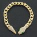 Cuban chain light luxury short full diamond snake head magnetic buckle necklace personality niche design clavicle chain for women_ipsvogv.com