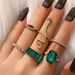New Jewelry Creative Diamond Green Snake 6-piece Set Personalized Joint Ring_ipsvogv.com