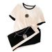Women's casual knitted suit for women in summer, thin style, fashionable and fashionable, age-reducing wide-leg pants, fashionable two-piece set_ipsvogv.com