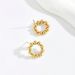 Sweet fresh Japanese and Korean college style with female personality, round bead electroplating design, niche earrings,_ipsvogv.com