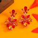 Colorful Christmas simple earrings Fashionable and atmospheric handmade Halloween big flower earrings_ipsvogv.com