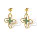 INS Network Red Drops Oil Four Leaf Grass Titanium Steel Earrings For Female Minors High Grade Feel Plating Gold Simple And Versatile Earrings_ipsvogv.com