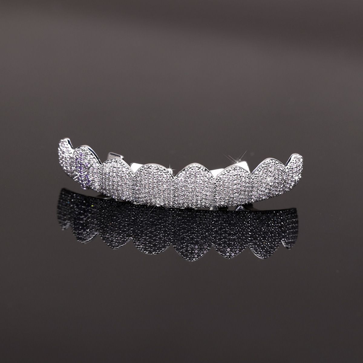 New Style One Row 8 Teeth Micro Inlaid Copper Zircon Hip Hop Exaggerated Braces_ipsvogv.com