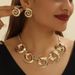 Fashion Ocean Style Exaggerated Metal Oversized Spiral Pattern Earrings Women's Necklace Earring Jewelry Set_ipsvogv.com