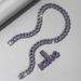 Hip Hop Exaggerated Purple Full Letter King Pendant Necklace For Men's Cool Cuban Diamond Embellishments_ipsvogv.com