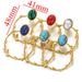 Stainless Steel Patterned Elliptical Needle Welding Ring Natural Stone Studs With Hanging Studs, Ear Bracket DIY Earring_ipsvogv.com