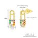 Unisex celebrity personality creative micro inlaid paper clip earrings all match fashion personality small colorful pin earrings earrings_ipsvogv.com