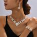Jewelry Set High End Full Diamond Three Piece Set Necklace Earrings Earrings Bracelet Evening Dress Jewelry Accessories_ipsvogv.com